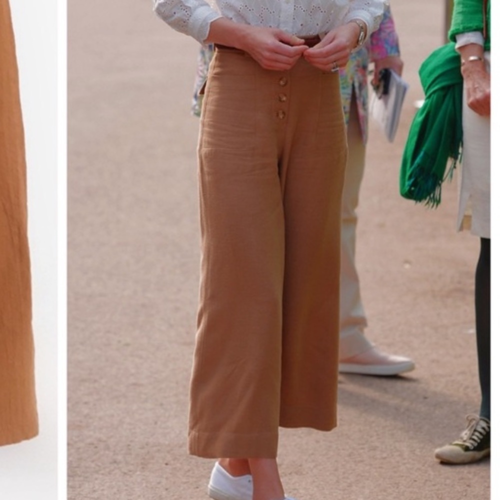 Urban Romantics Wide Leg Cropped Pant Caramel Color Sz S
